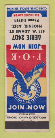 Matchbook Cover - Eagles Club Phoenix AZ