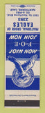 Matchbook Cover - Eagles Club Hawthorne CA