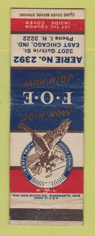 Matchbook Cover - Eagles Club East Chicago IN