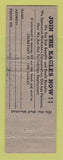 Matchbook Cover - Eagles Club East Chicago IN
