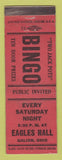 Matchbook Cover - Eagles Club Galion OH Bingo WWII WEAR