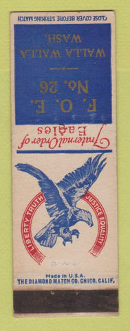 Matchbook Cover - Eagles Club Walla Walla WA WEAR