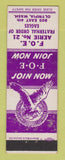 Matchbook Cover - Eagles Club Olympia WA