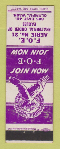 Matchbook Cover - Eagles Club Olympia WA