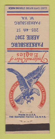 Matchbook Cover - Eagles Club Pakersburg WV