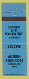 Matchbook Cover - Eagles Club Auburn WA