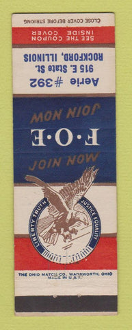 Matchbook Cover - Eagles Club Rockford IL