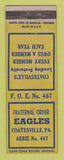Matchbook Cover - Eagles Club Coatesville PA