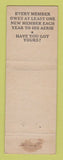Matchbook Cover - Eagles Club Columbus OH