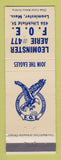 Matchbook Cover - Eagles Club Leominster MA