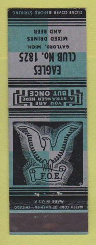Matchbook Cover - Eagles Club Gaylord MI