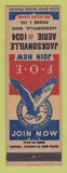 Matchbook Cover - Eagles Club Jacksonville OH