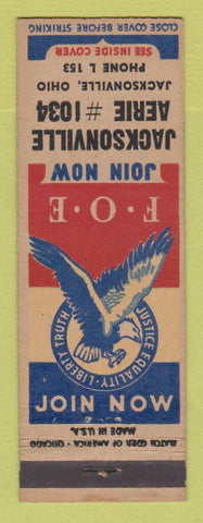 Matchbook Cover - Eagles Club Jacksonville OH