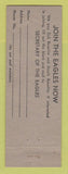 Matchbook Cover - Eagles Club Jacksonville OH