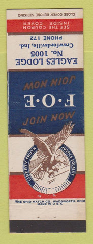 Matchbook Cover - Eagles Club Crawfordsville IN