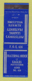 Matchbook Cover - Eagles Club Pottstown PA