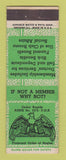 Matchbook Cover - Eagles Club Cedar Rapids IA