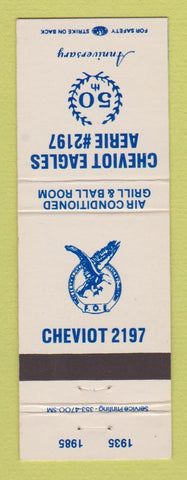 Matchbook Cover - Eagles Club Cheviot 1985 Cincinnati OH