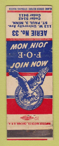 Matchbook Cover - Eagles Club St Paul MN WEAR