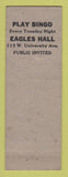 Matchbook Cover - Eagles Club St Paul MN WEAR