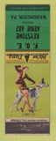 Matchbook Cover - Eagles Club Washington PA pinup WEAR