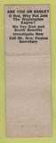 Matchbook Cover - Eagles Club Washington PA pinup WEAR
