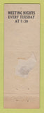 Matchbook Cover - Eagles Club Bridgeport OH WEAR