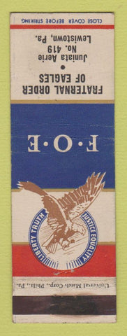 Matchbook Cover - Eagles Club Lewistown PA WEAR