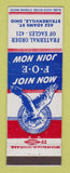 Matchbook Cover - Eagles Club Steubenville OH