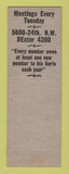 Matchbook Cover - Eagles Club Ballard WA