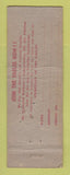 Matchbook Cover - Eagles Club Erie PA