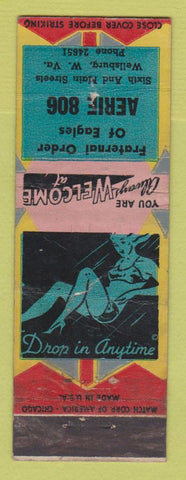 Matchbook Cover - Eagles Club Wellsburg WV girlie WORN
