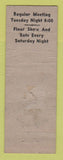 Matchbook Cover - Eagles Club Wellsburg WV girlie WORN