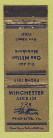Matchbook Cover - Eagles Club Winchester VA WEAR