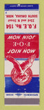 Matchbook Cover - Eagles Club South Omaha NE
