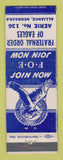 Matchbook Cover - Eagles Club Alliance NE