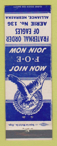 Matchbook Cover - Eagles Club Alliance NE