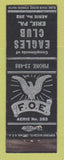 Matchbook Cover - Eagles Club Erie PA WEAR