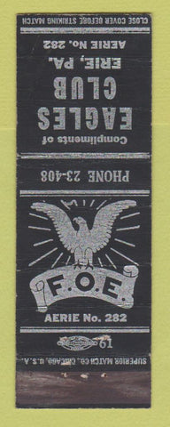 Matchbook Cover - Eagles Club Erie PA WEAR