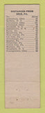 Matchbook Cover - Eagles Club Erie PA WEAR