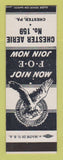Matchbook Cover - Eagles Club Chester PA