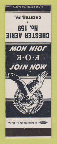 Matchbook Cover - Eagles Club Chester PA