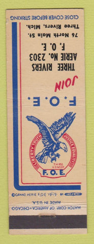 Matchbook Cover - Eagles Club Three Rivers MI