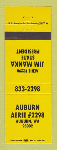 Matchbook Cover - Eagles Club Auburn WA