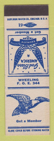 Matchbook Cover - Eagles Club Wheeling WV SAMPLE