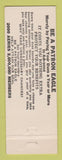 Matchbook Cover - Eagles Club San Bernardino CA