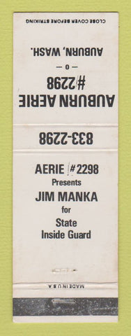Matchbook Cover - Eagles Club Auburn WA