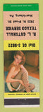 Matchbook Cover - RL Gutshall Texaco oil gas Harrisburg PA pinup