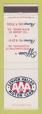 Matchbook Cover - AAA Motor Club Lehigh Valley Allentown Bethlehem PA