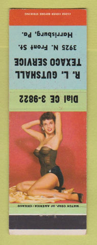 Matchbook Cover - RL Gutshall Texaco oil gas Harrisburg PA pinup